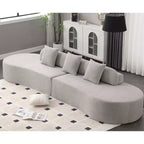 Canapé incurvé GDFStudio Xevor 130,5, moderne, 4 places, rembourré en tissu éponge, avec 3 coussins