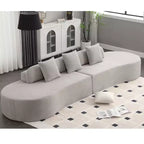 Canapé incurvé GDFStudio Xevor 130,5, moderne, 4 places, rembourré en tissu éponge, avec 3 coussins