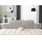 Canapé incurvé GDFStudio Xevor 130,5, moderne, 4 places, rembourré en tissu éponge, avec 3 coussins