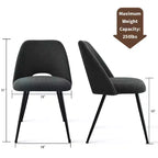 Panipeachy Chaises de salle à manger rembourrées (lot de 4), chaise d'appoint moderne en imitation peau de mouton avec pieds noirs mats