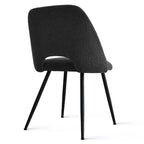 Panipeachy Chaises de salle à manger rembourrées (lot de 4), chaise d'appoint moderne en imitation peau de mouton avec pieds noirs mats