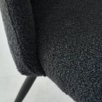 Panipeachy Chaises de salle à manger rembourrées (lot de 4), chaise d'appoint moderne en imitation peau de mouton avec pieds noirs mats