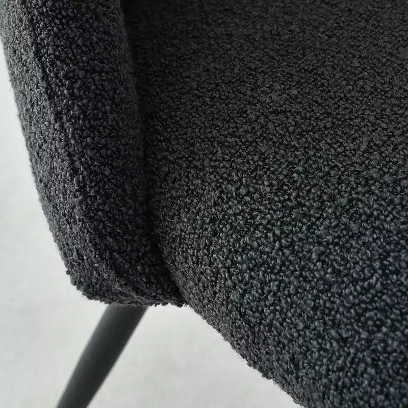 Panipeachy Chaises de salle à manger rembourrées (lot de 4), chaise d'appoint moderne en imitation peau de mouton avec pieds noirs mats