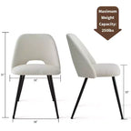 Panipeachy Chaises de salle à manger rembourrées (lot de 4), chaise d'appoint moderne en imitation peau de mouton avec pieds noirs mats