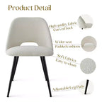 Panipeachy Chaises de salle à manger rembourrées (lot de 4), chaise d'appoint moderne en imitation peau de mouton avec pieds noirs mats