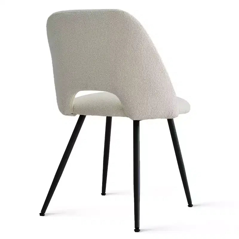 Panipeachy Chaises de salle à manger rembourrées (lot de 4), chaise d'appoint moderne en imitation peau de mouton avec pieds noirs mats