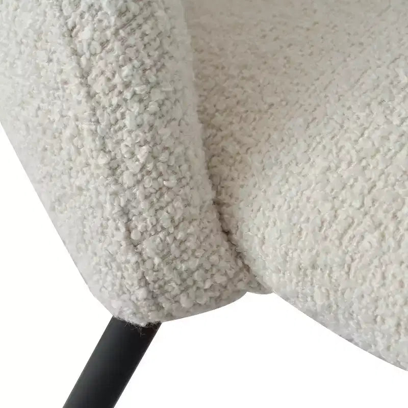 Panipeachy Chaises de salle à manger rembourrées (lot de 4), chaise d'appoint moderne en imitation peau de mouton avec pieds noirs mats