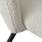 Panipeachy Chaises de salle à manger rembourrées (lot de 4), chaise d'appoint moderne en imitation peau de mouton avec pieds noirs mats