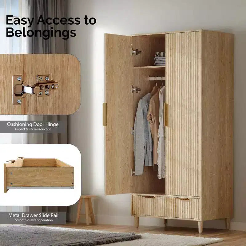 Armoire penderie 2 portes 1 tiroir
