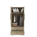 Armoire en bois 2 portes 2 tiroirs Chêne