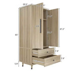 Armoire en bois 2 portes 2 tiroirs Chêne