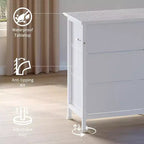 Meuble TV long Acekool à 13 tiroirs avec prise de courant, grand meuble de rangement pour chambre, salon, entrée
