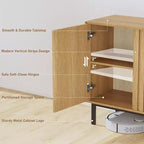 Meuble Buffet avec Portes Cannelées, Armoire de Rangement Moderne en Bois avec Étagère Réglable, Bar à Café Autoportant pour Salle à Manger, Salon