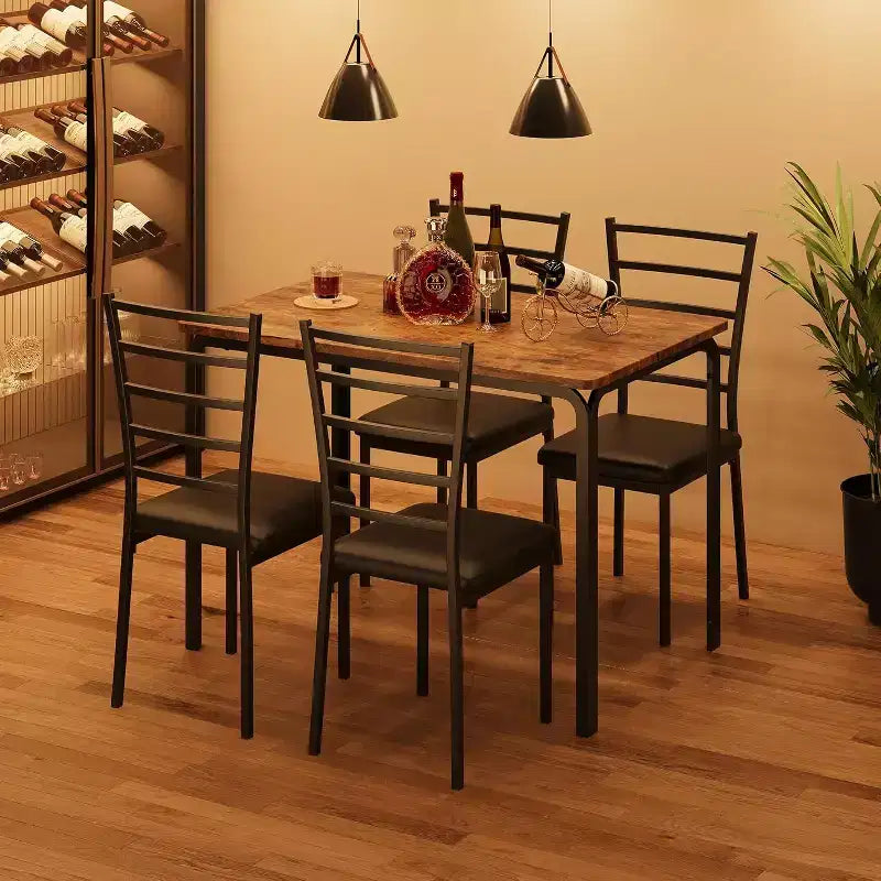 Ensemble table à manger pour 2 personnes avec repose-pieds et dossier, ensemble table de bar avec 3 chaises rembourrées, ensemble table et chaises de bar