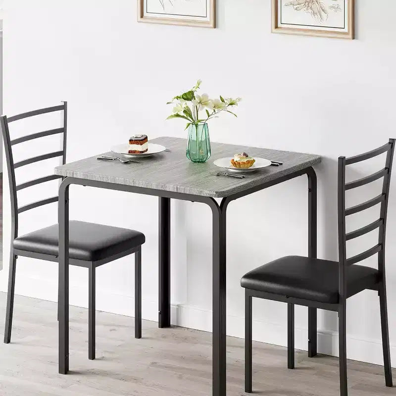 Ensemble table à manger pour 2 personnes avec repose-pieds et dossier, ensemble table de bar avec 3 chaises rembourrées, ensemble table et chaises de bar