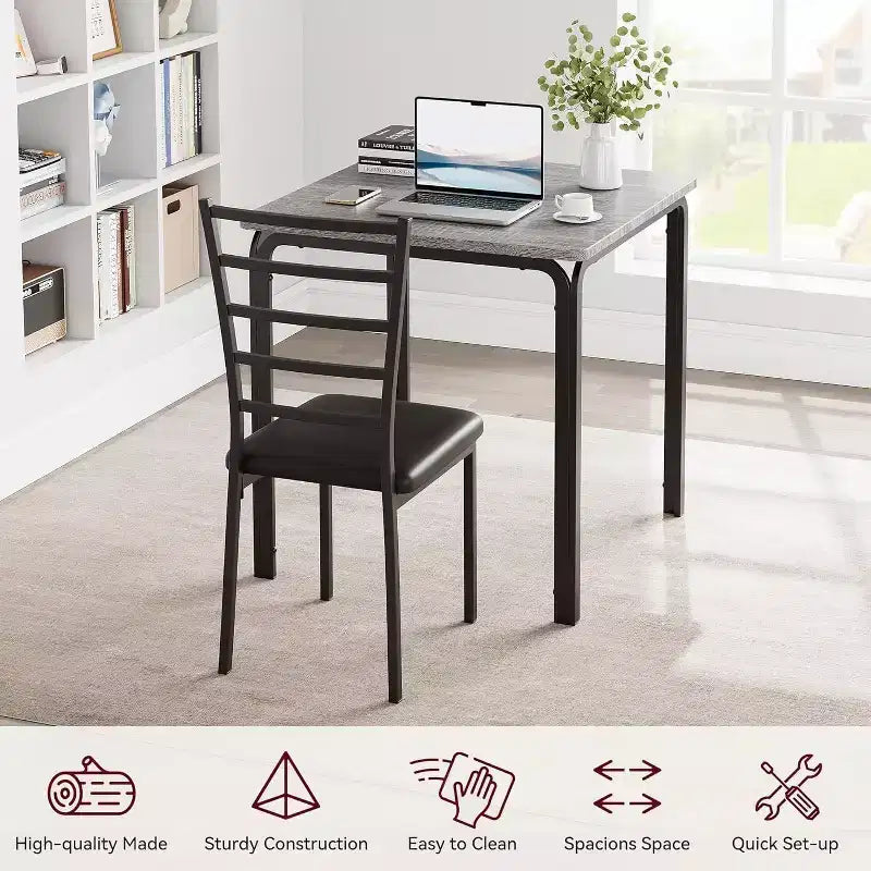 Ensemble table à manger pour 2 personnes avec repose-pieds et dossier, ensemble table de bar avec 3 chaises rembourrées, ensemble table et chaises de bar