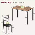 Ensemble table à manger pour 2 personnes avec repose-pieds et dossier, ensemble table de bar avec 3 chaises rembourrées, ensemble table et chaises de bar