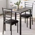 Dining Table Set for 2 W/Footrest & Backrest, Bar Table Set with 3 Upholstered Chairs, Bar Table and Chairs Set