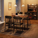 Ensemble table à manger et 4 chaises, table de cuisine en bois avec chaises rembourrées pour la cuisine