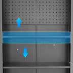 VIYET 71H Armoire de rangement en acier robuste avec roulettes et serrure - Étagères réglables, portes battantes, organiseur mobile pour garage/maison/bureau/école