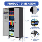 VIYET 71H Armoire de rangement en acier robuste avec roulettes et serrure - Étagères réglables, portes battantes, organiseur mobile pour garage/maison/bureau/école
