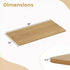 Costway Plateau de Table Monobloc 48 x 24 avec Coins Arrondis Sûrs pour Bureau à Domicile DIY Noir/Naturel/Marron Rustique/Blanc/Gris