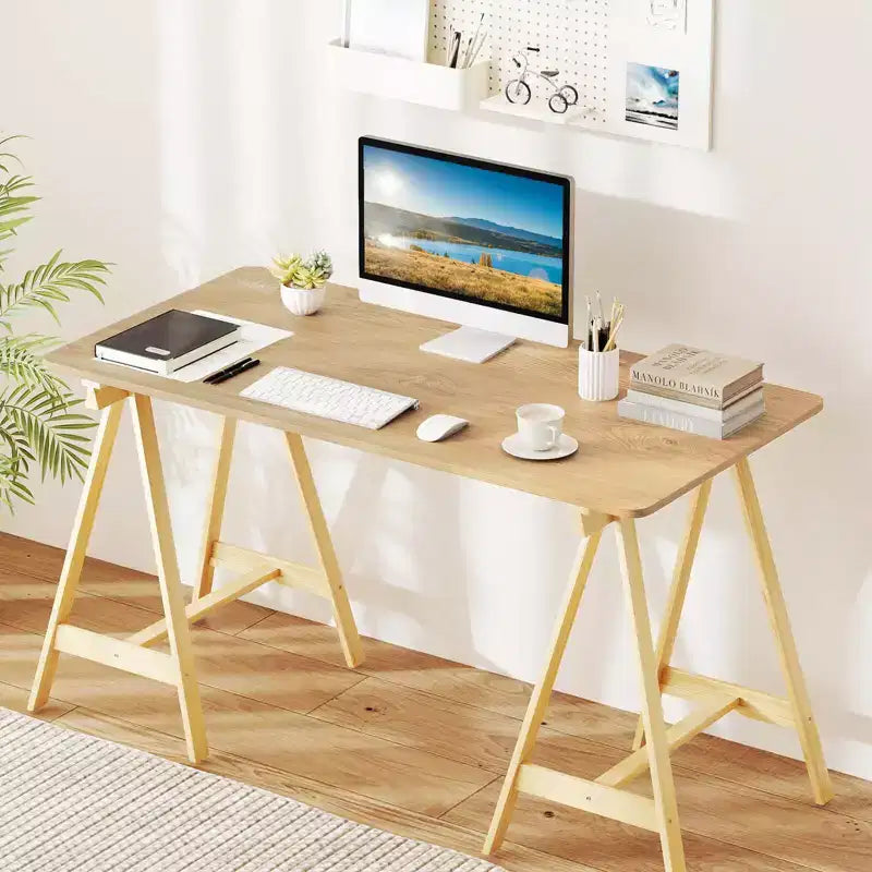 Costway Plateau de Table Monobloc 48 x 24 avec Coins Arrondis Sûrs pour Bureau à Domicile DIY Noir/Naturel/Marron Rustique/Blanc/Gris