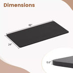 Costway Plateau de Table Monobloc 48 x 24 avec Coins Arrondis Sûrs pour Bureau à Domicile DIY Noir/Naturel/Marron Rustique/Blanc/Gris