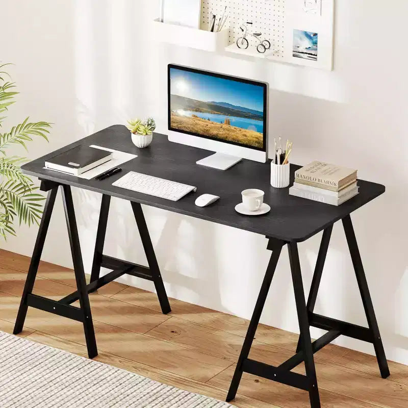Costway Plateau de Table Monobloc 48 x 24 avec Coins Arrondis Sûrs pour Bureau à Domicile DIY Noir/Naturel/Marron Rustique/Blanc/Gris