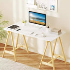 Costway Plateau de Table Monobloc 48 x 24 avec Coins Arrondis Sûrs pour Bureau à Domicile DIY Noir/Naturel/Marron Rustique/Blanc/Gris
