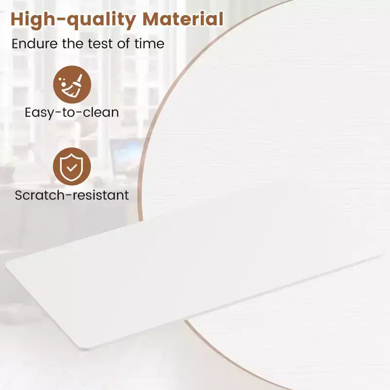 Costway Plateau de Table Monobloc 48 x 24 avec Coins Arrondis Sûrs pour Bureau à Domicile DIY Noir/Naturel/Marron Rustique/Blanc/Gris