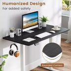 Costway Plateau de Table Monobloc 48 x 24 avec Coins Arrondis Sûrs pour Bureau à Domicile DIY Noir/Naturel/Marron Rustique/Blanc/Gris