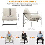 Fauteuil basculant avec structure en métal, chaise de salon moderne et confortable, fauteuil de lecture rembourré avec coussin en mousse déchiquetée, fauteuil surdimensionné