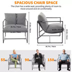 Fauteuil basculant avec structure en métal, chaise de salon moderne et confortable, fauteuil de lecture rembourré avec coussin en mousse déchiquetée, fauteuil surdimensionné