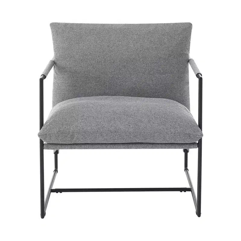 Fauteuil basculant avec structure en métal, chaise de salon moderne et confortable, fauteuil de lecture rembourré avec coussin en mousse déchiquetée, fauteuil surdimensionné