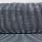 Causeuse 2 places en velours côtelé gris avec accoudoirs doubles pour salon