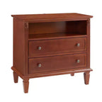 Table d'appoint avec 2 tiroirs et étagères ouvertes, Table d'appoint vintage Tables de chevet avec ports USB et prises, Support en bois, Table de chevet