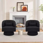 Fauteuil pivotant moderne à 360°, en tissu polaire, avec oreiller moelleux, fauteuil de lecture rond pour salon, chambre à coucher
