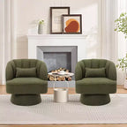 Fauteuil pivotant moderne à 360°, en tissu polaire, avec oreiller moelleux, fauteuil de lecture rond pour salon, chambre à coucher