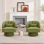 Fauteuil pivotant moderne à 360°, en tissu polaire, avec oreiller moelleux, fauteuil de lecture rond pour salon, chambre à coucher