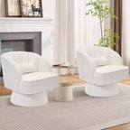 Fauteuil pivotant moderne à 360°, en tissu polaire, avec oreiller moelleux, fauteuil de lecture rond pour salon, chambre à coucher