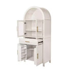 Meuble de rangement autoportant avec porte en verre arquée de 180 cm de haut pour cuisine, salle à manger ou salon - Panipeachy
