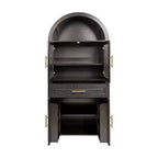 Meuble de rangement autoportant avec porte en verre arquée de 180 cm de haut pour cuisine, salle à manger ou salon - Panipeachy