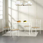 Ensemble de table à manger 5 pièces FurnitureR avec 4 chaises, ensemble de salle à manger de cuisine peu encombrant, plateau en bois et cadre en métal, facile à nettoyer pour la maison, le restaurant, la salle de classe