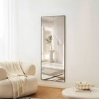 Miroir rectangulaire pleine longueur TUYOHW 70x31, Miroir de courtoisie avec cadre en métal, Miroir mural pour vestiaire