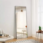 Miroir rectangulaire pleine longueur TUYOHW 70x31, Miroir de courtoisie avec cadre en métal, Miroir mural pour vestiaire