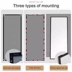 Miroir rectangulaire pleine longueur TUYOHW 70x31, Miroir de courtoisie avec cadre en métal, Miroir mural pour vestiaire
