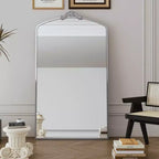 TUYOHW 66x36 Miroir arqué pleine longueur avec cadre métallique, grand miroir mural ou sur pied pour chambre à coucher, salon