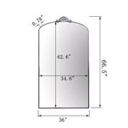 TUYOHW 66x36 Miroir arqué pleine longueur avec cadre métallique, grand miroir mural ou sur pied pour chambre à coucher, salon