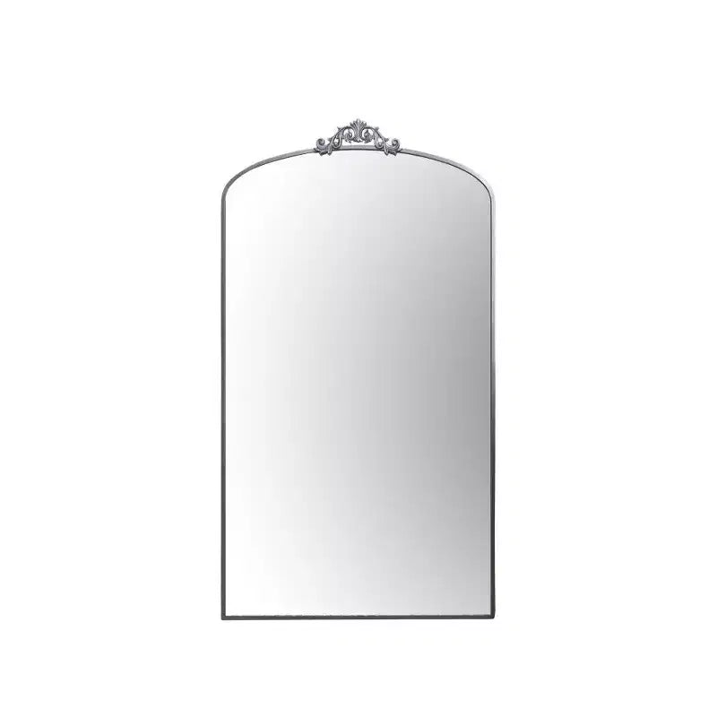 TUYOHW 66x36 Miroir arqué pleine longueur avec cadre métallique, grand miroir mural ou sur pied pour chambre à coucher, salon